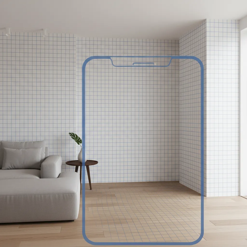 augmented reality grid mapping walls and floor during room scan