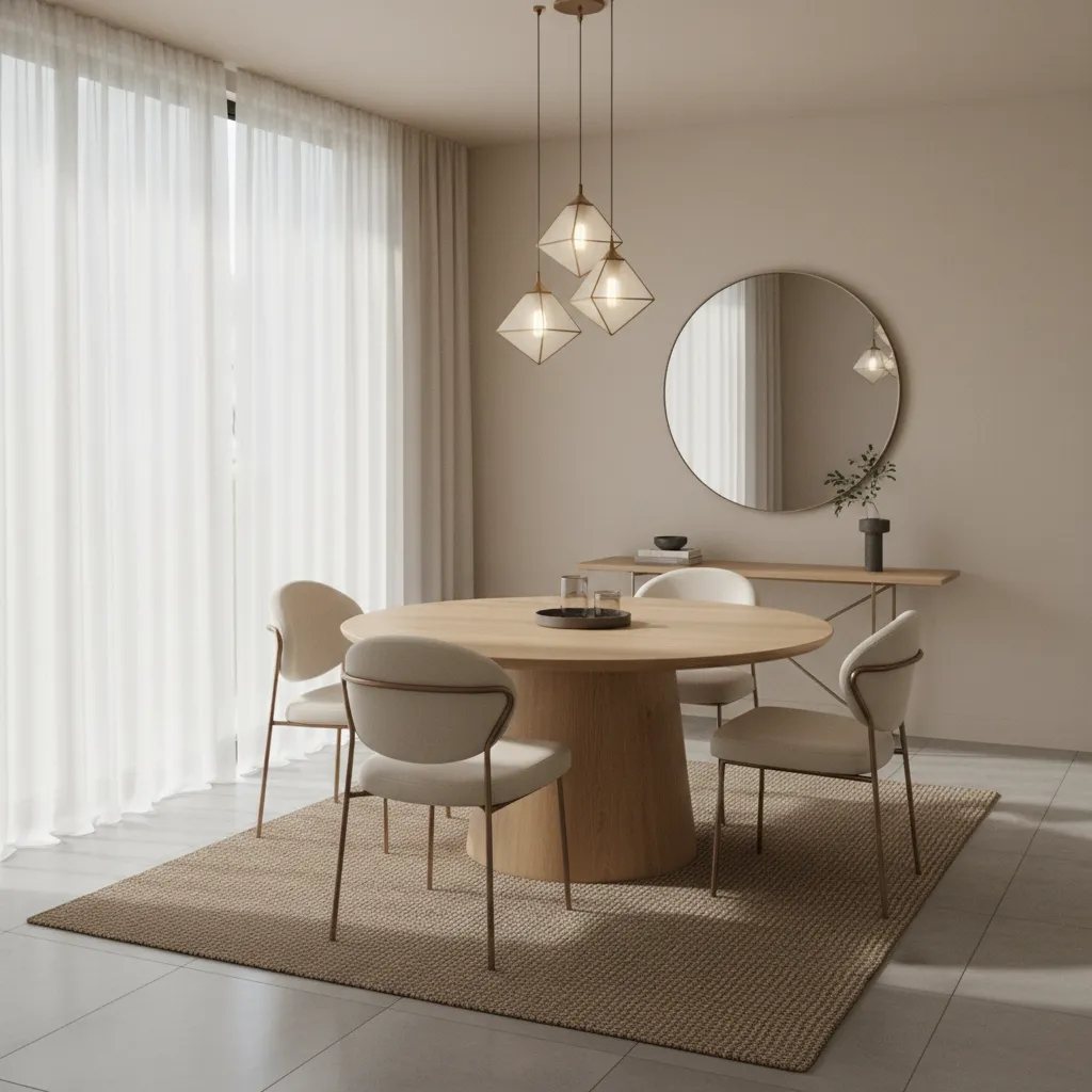 People seated around a round dining table encouraging conversation