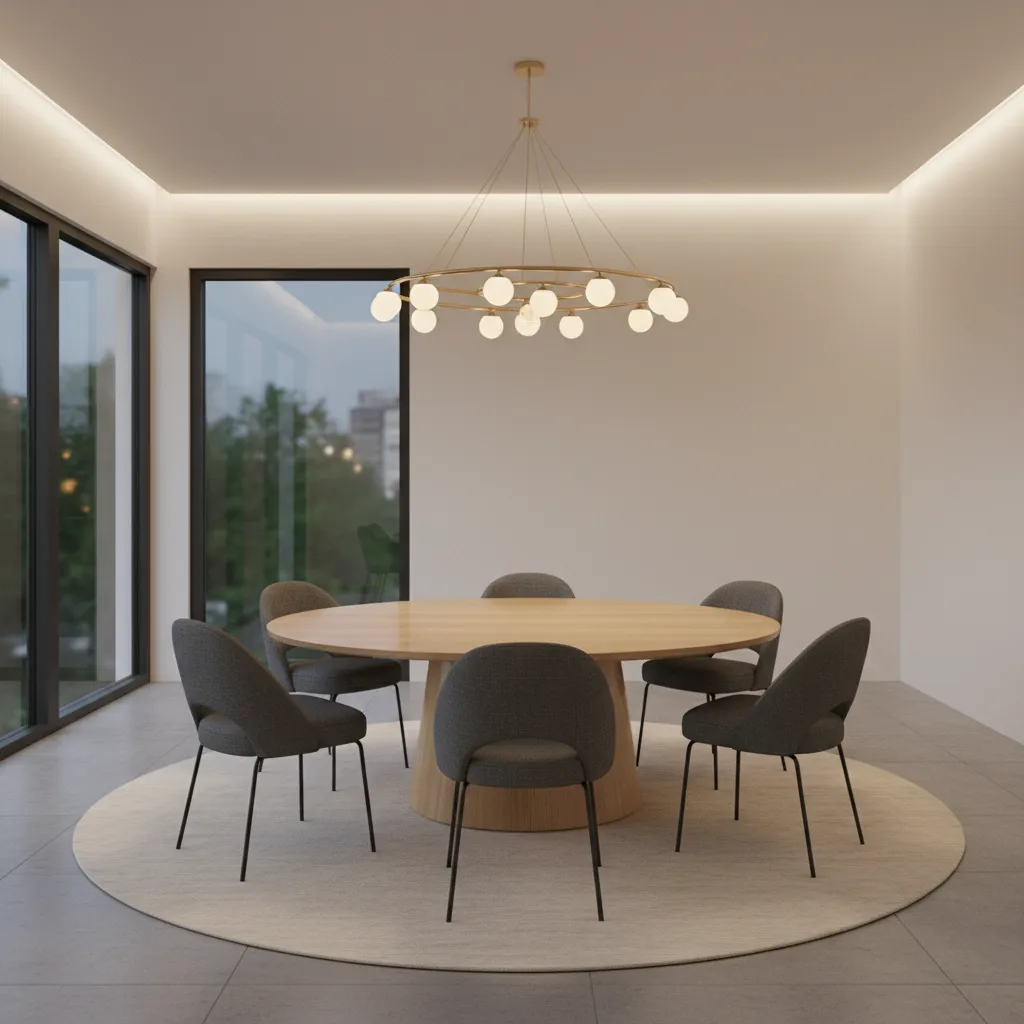 people seating positions illustrated around round dining table layout