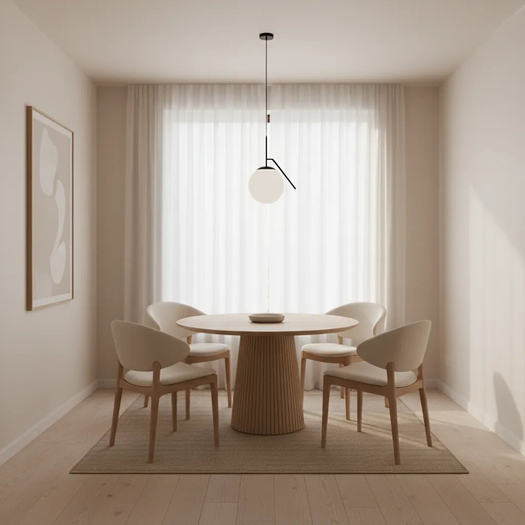 round pedestal dining table improving circulation in small dining room