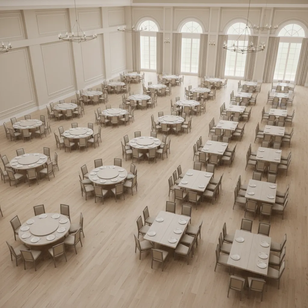 Round Tables vs Rectangular Tables Space Comparison