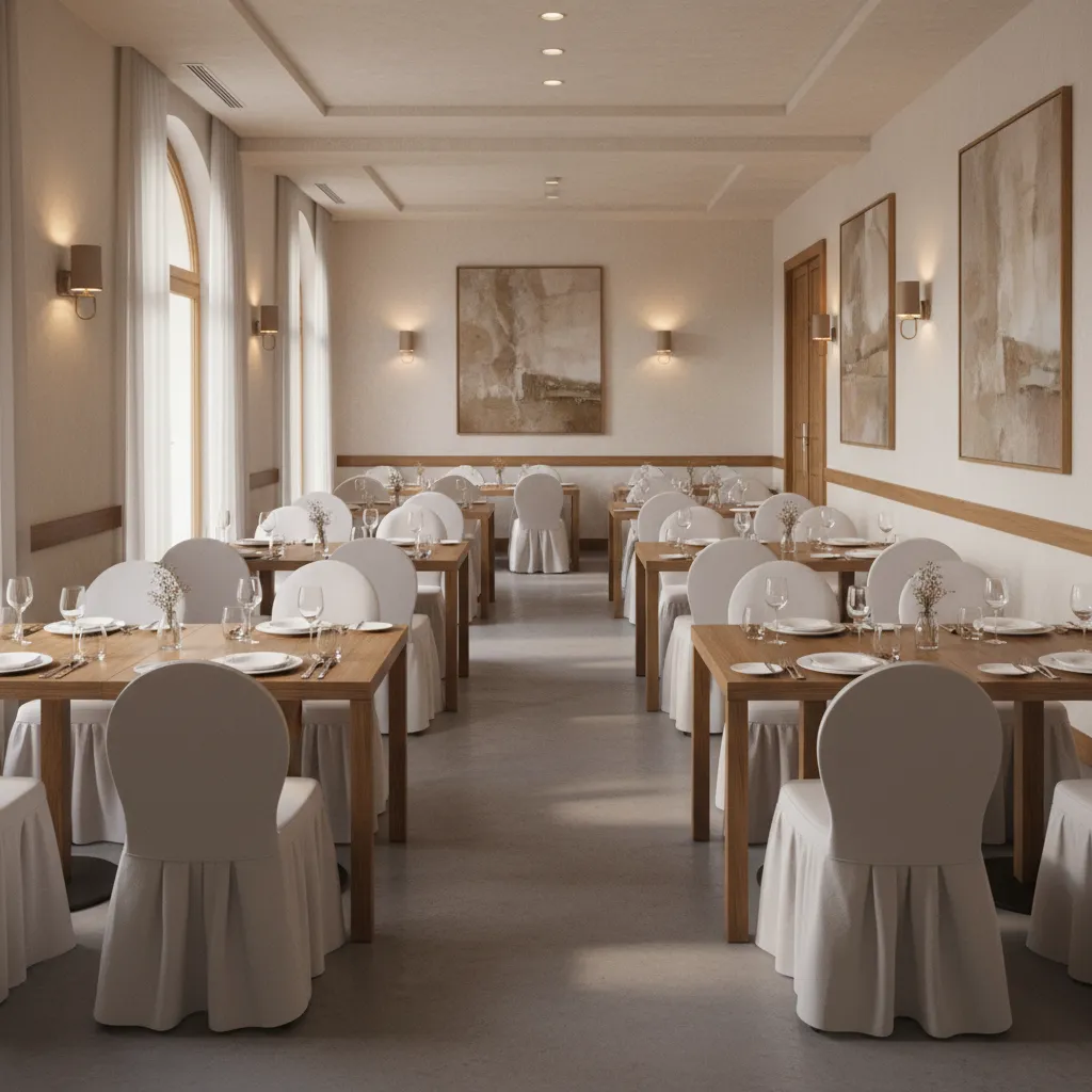 Slipcovers for Rounded Dining Chairs in Restaurants and Event Venues