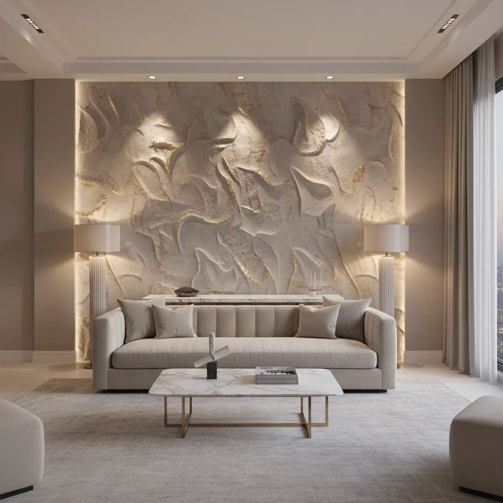 Royal Texture Paint Designs for Living Room: Elegant Ideas That Instantly Elevate Your Space: Discover luxurious wall texture ideas designers use to create a royal living room atmosphere without overwhelming the space.