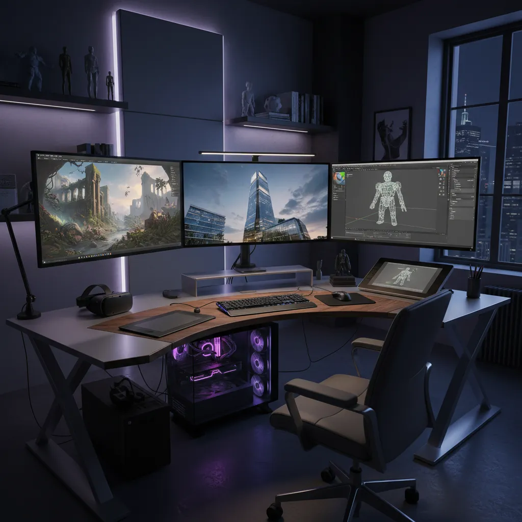 RTX GPUs in Professional 3D Modeling Industries: How game studios, VFX teams, architects, and product designers rely on RTX GPUs for real-time rendering and production pipelines