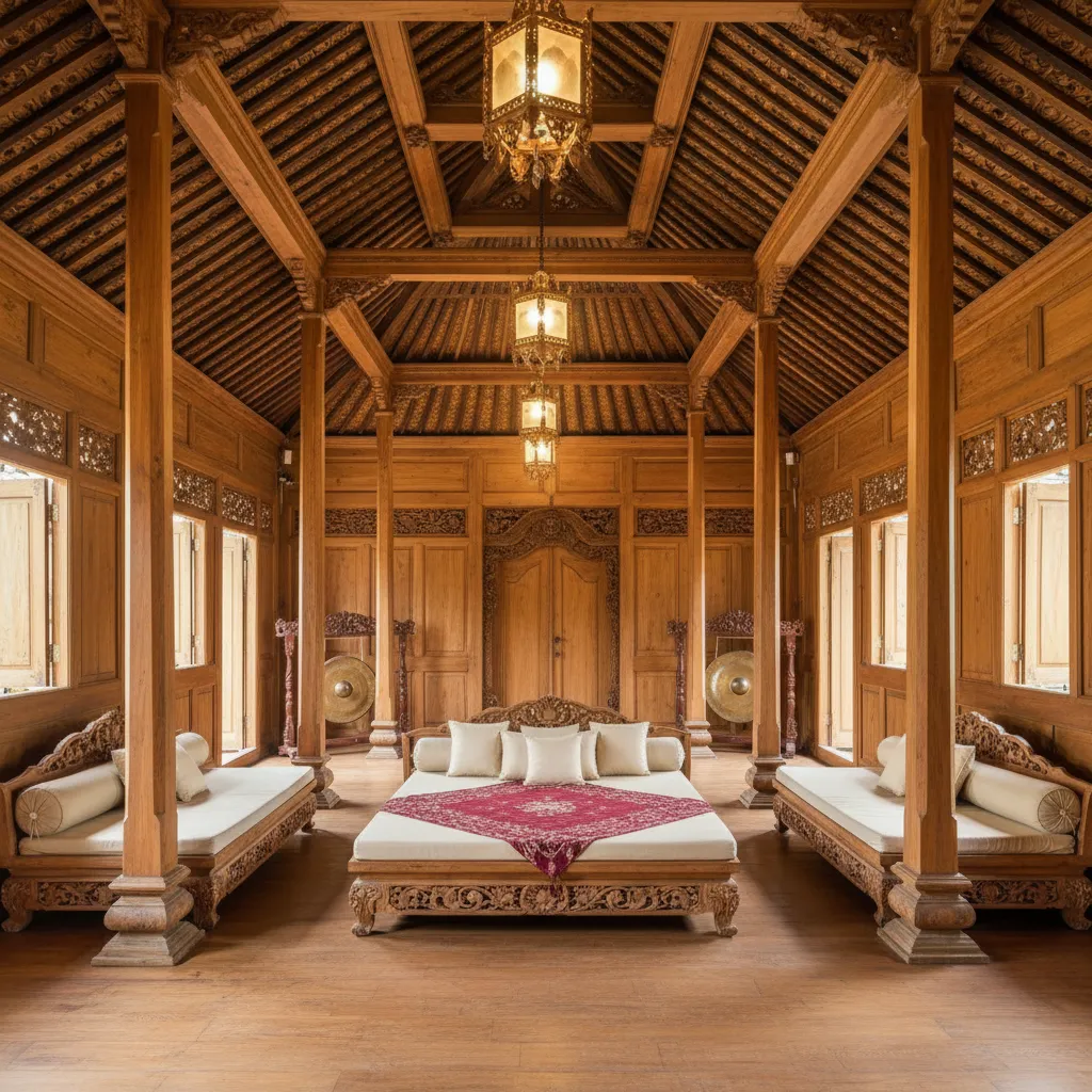 Ruang dalem dalam rumah Joglo tradisional