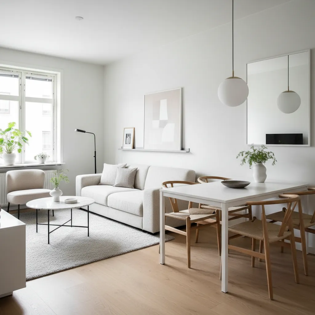 Ruang keluarga minimalis pada rumah kecil