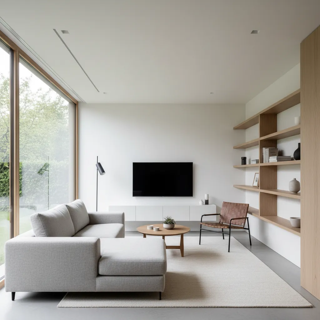 Interior ruang keluarga rumah kecil minimalis