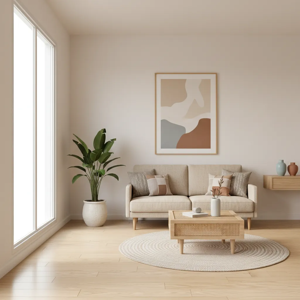 Ruang keluarga minimalis di rumah kecil