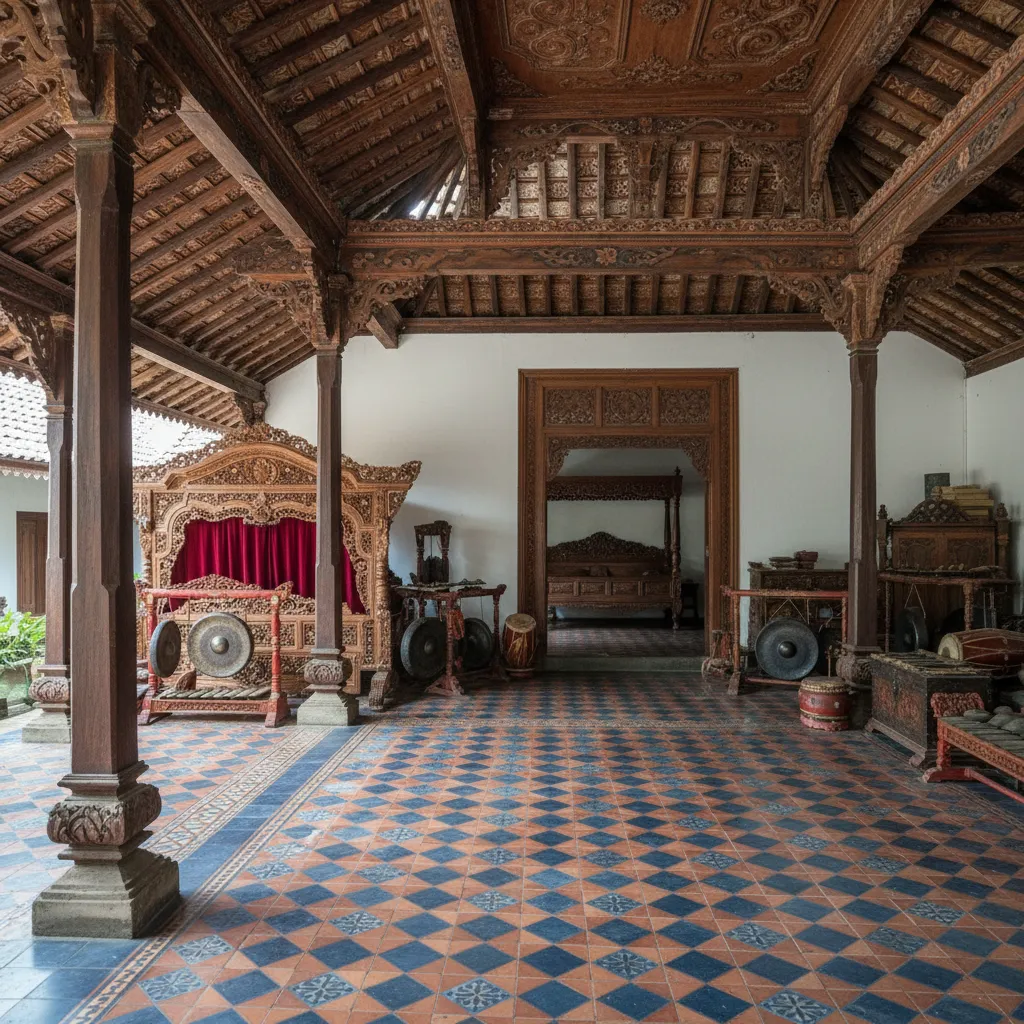 Ruang pringgitan pada rumah adat Jawa