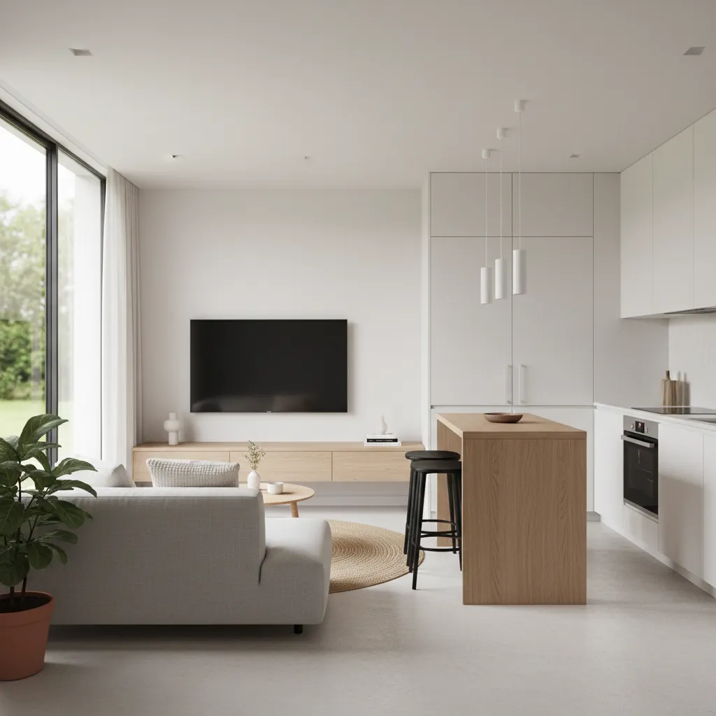 Interior rumah kecil dengan konsep ruang terbuka