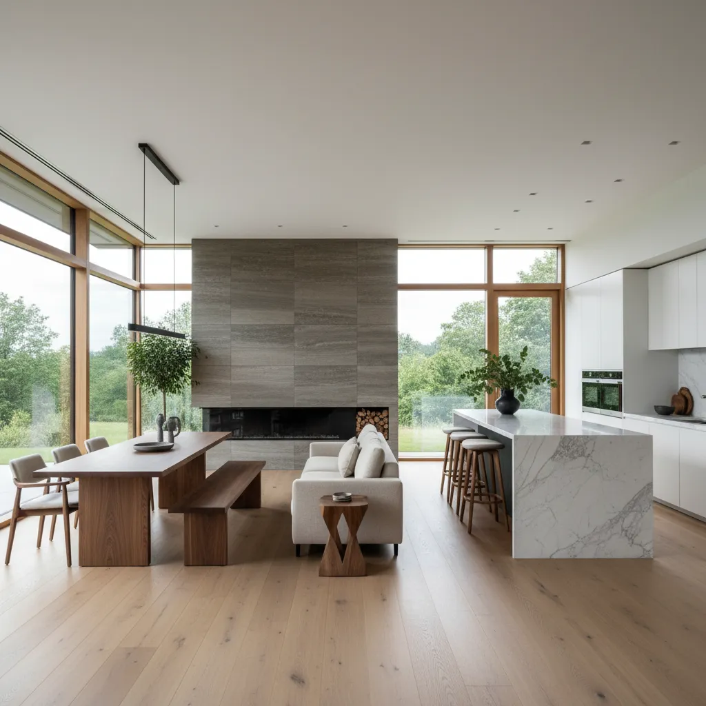 Interior rumah dengan konsep ruang terbuka