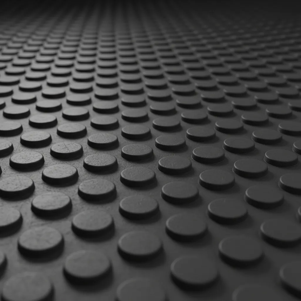 Close up textured slip resistant rubber flooring in laundry room