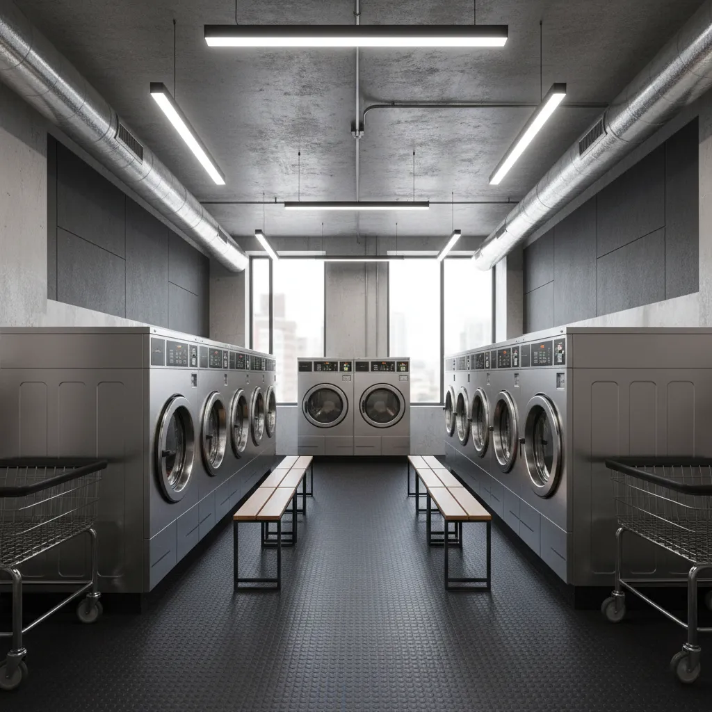 Rubber Flooring for Commercial and Shared Laundry Rooms