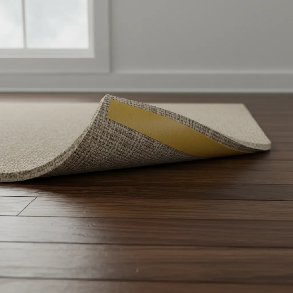 rug tape under corner not sticking well on hardwood floor