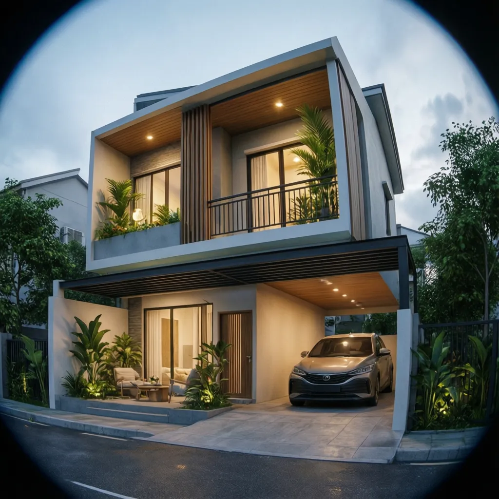 Desain rumah dua lantai di lahan 6x12