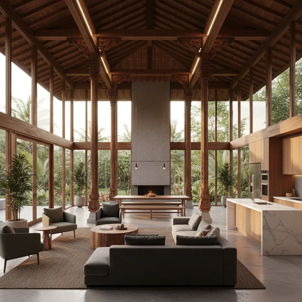 Rumah Joglo modern dengan tata ruang terbuka