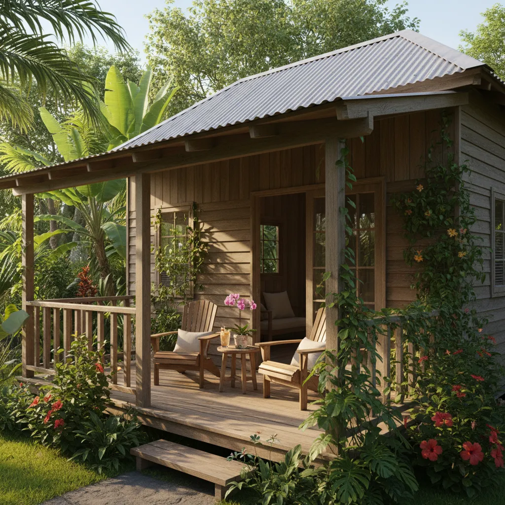 Teras rumah kayu kecil ukuran 4x6