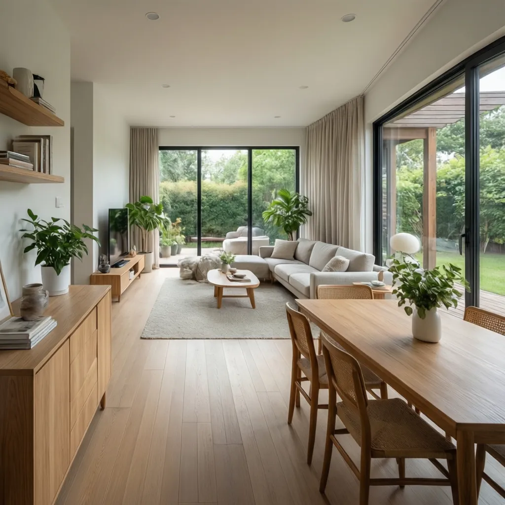 Interior rumah kecil dengan konsep ruang terbuka
