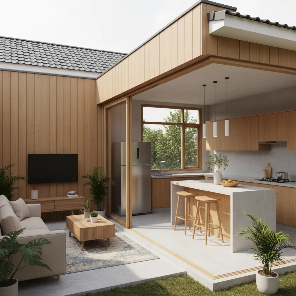 Contoh rumah KPR dengan ruang tambahan di belakang