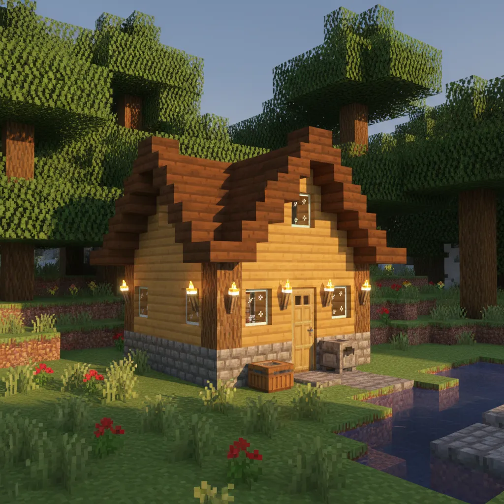 Rumah Minecraft sederhana di mode survival
