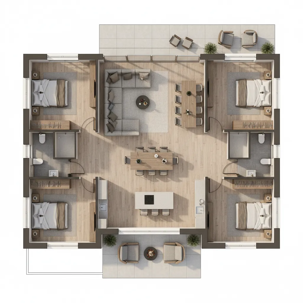 Contoh rumah minimalis satu lantai dengan empat kamar