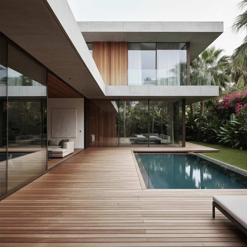 Desain Rumah Minimalis Ada Kolam Renang dan Taman
