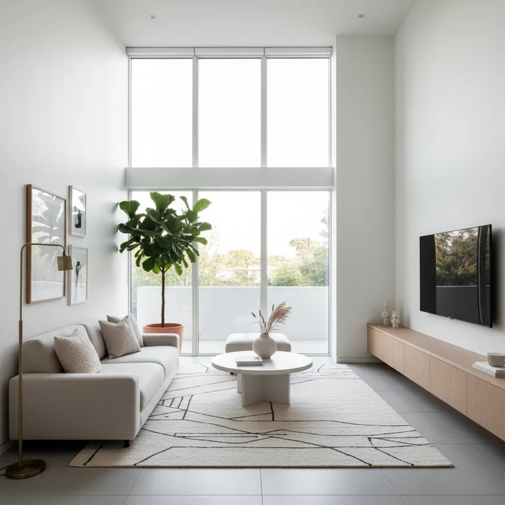 Interior rumah minimalis dengan pencahayaan alami