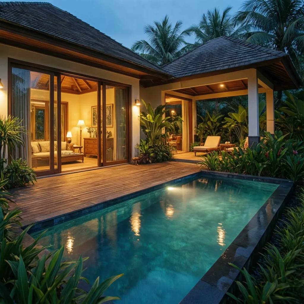 Rumah bergaya resort dengan kolam renang
