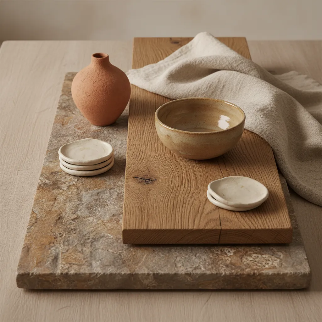 Materiales naturales utilizados en interiores rústicos