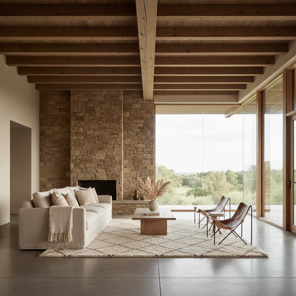 Estilo rústico moderno en diseño de interiores