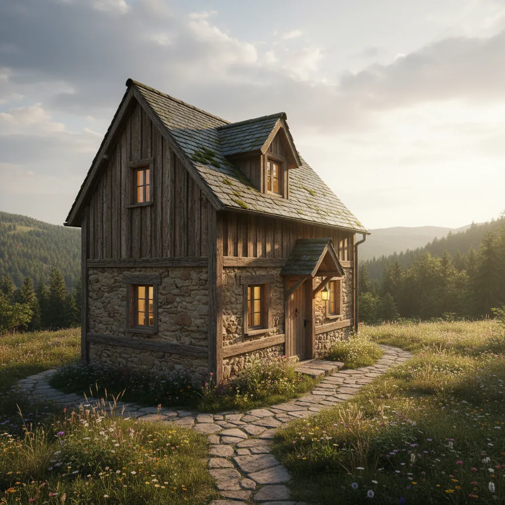 Diseño de casas rústicas pequeñas y estrechas