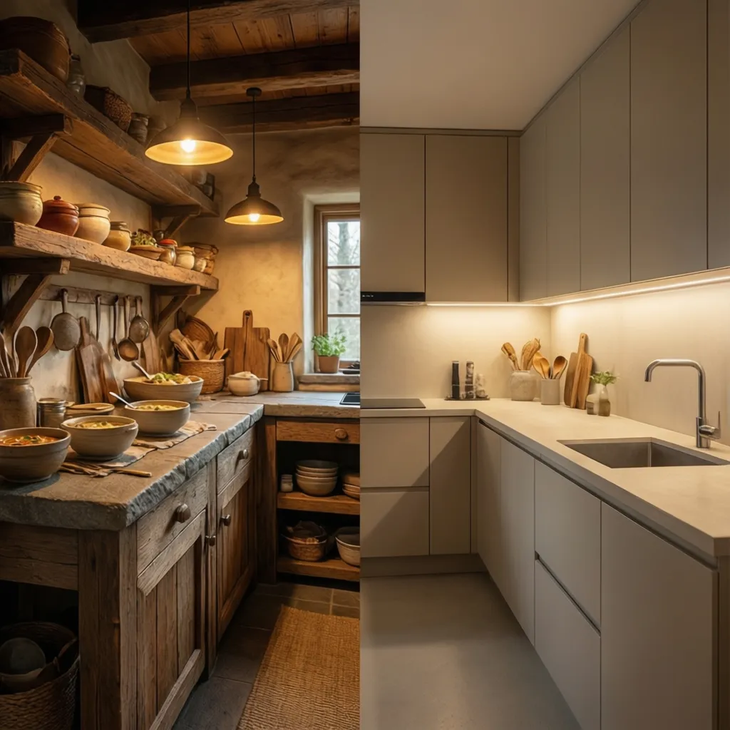 Rustic vs Modern Cozy Kitchen Design for Soup Spaces