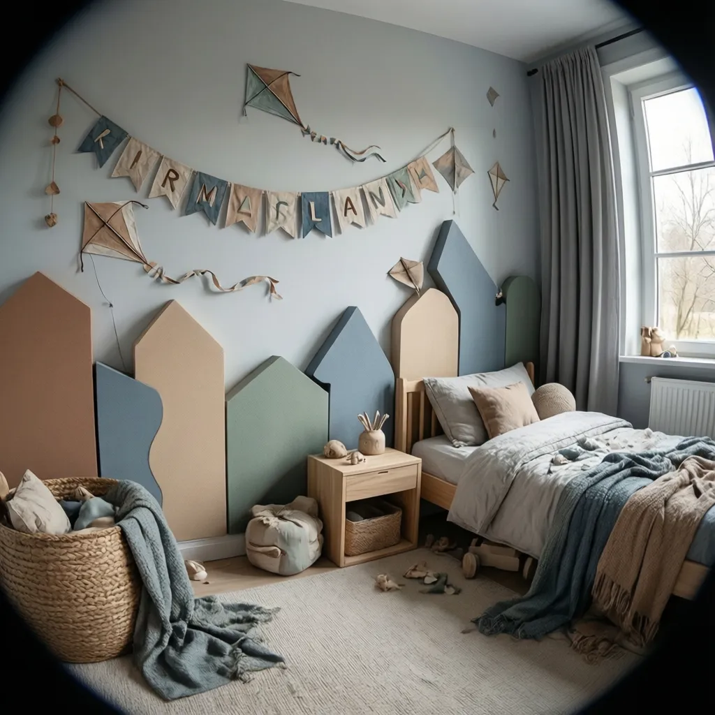 lightweight foam and fabric wall decorations used safely in a children's bedroom