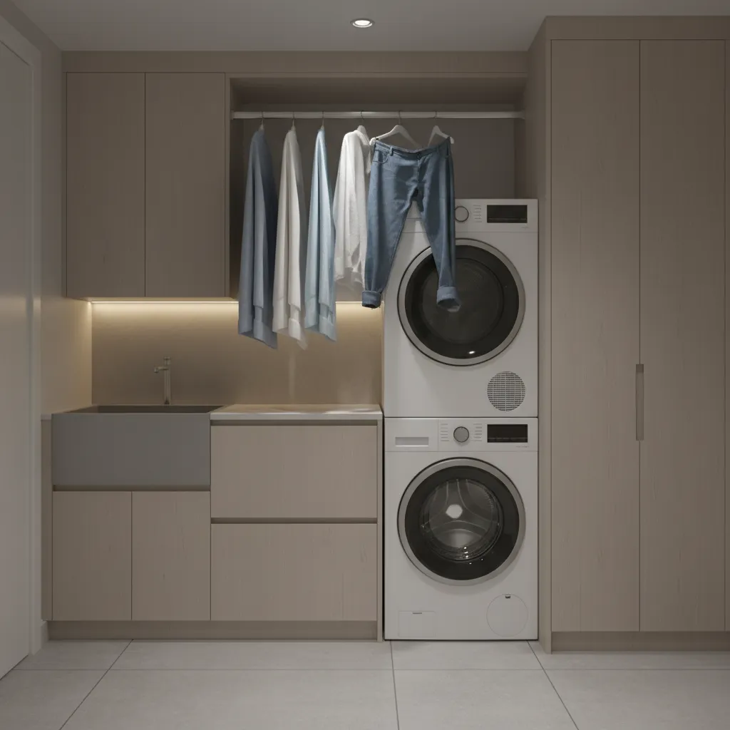 Laundry room rod sagging under heavy wet clothes