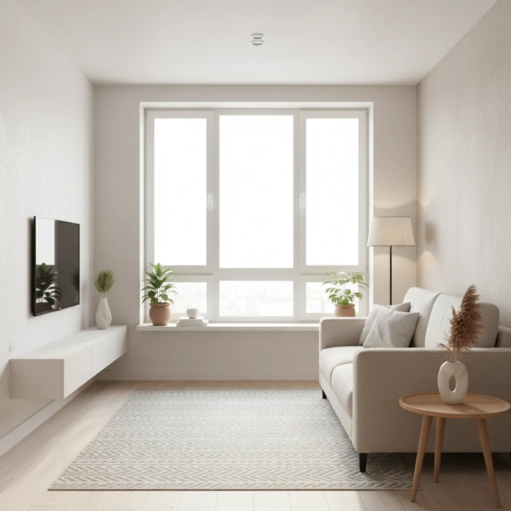 sala pequena com boa iluminação natural ampliando espaço