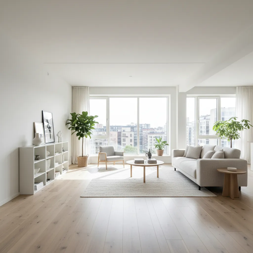 Salón luminoso que hace que una casa de 90m2 parezca más grande