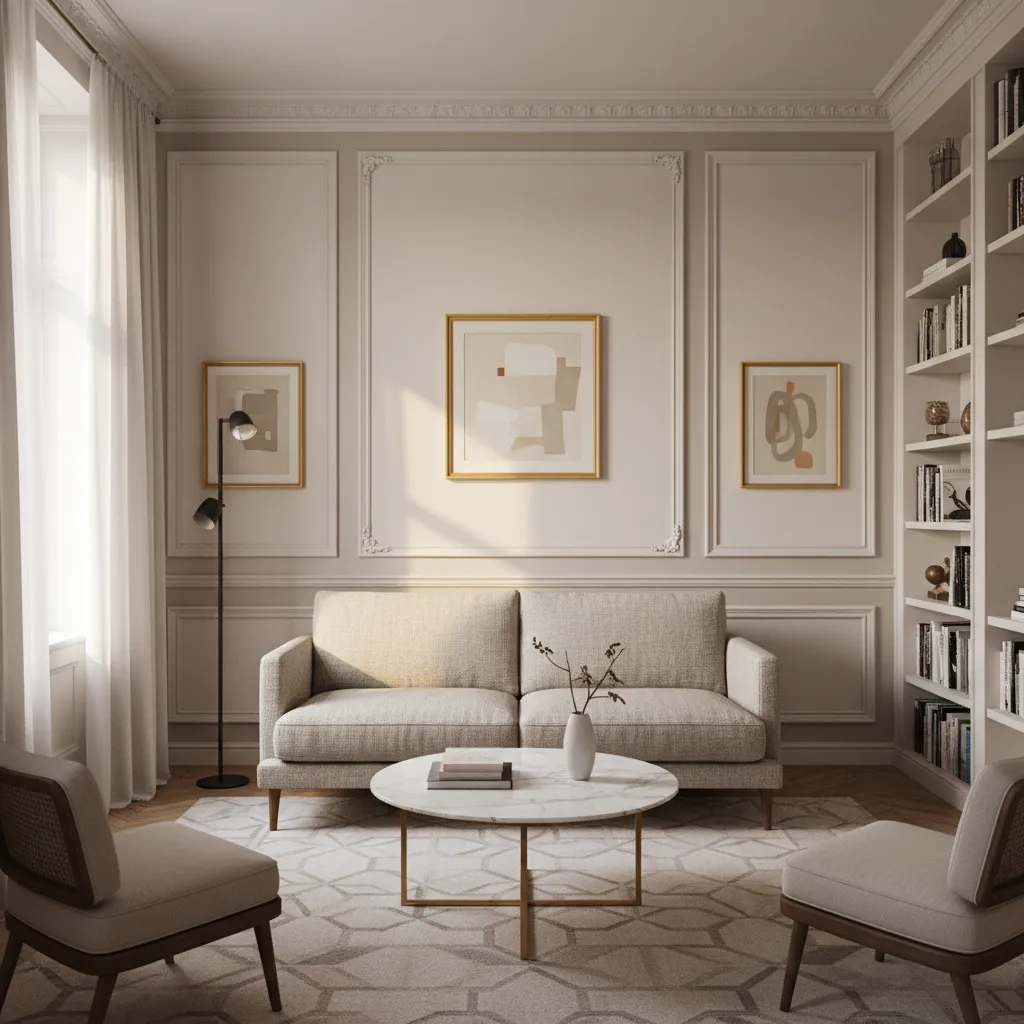 Diseño de interiores: salón pequeño clásico renovado