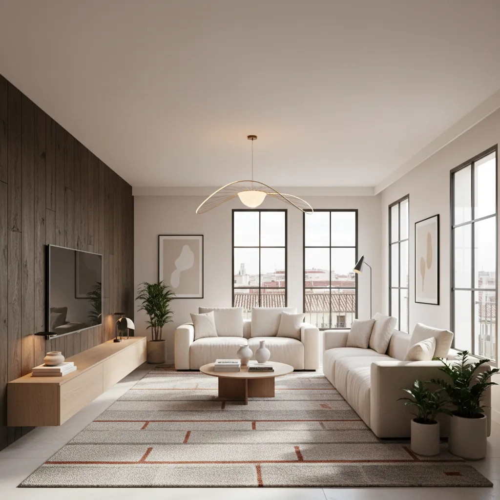 Salón moderno terminado tras proyecto de decoración