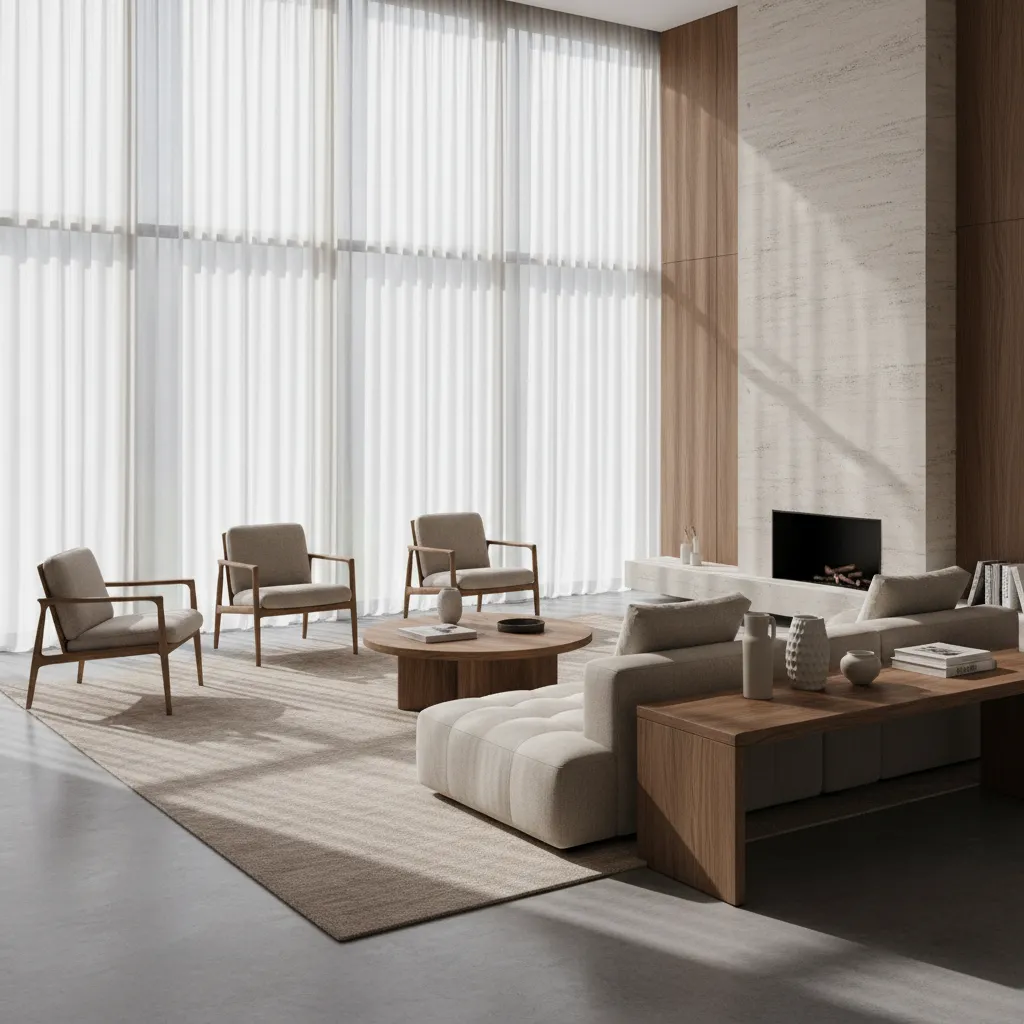 Salón elegante estilo editorial con decoración cuidada