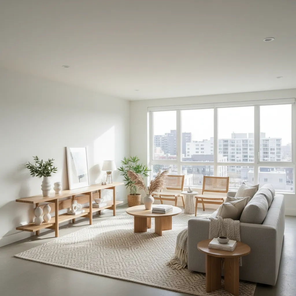 Salón con buena entrada de luz natural y distribución abierta