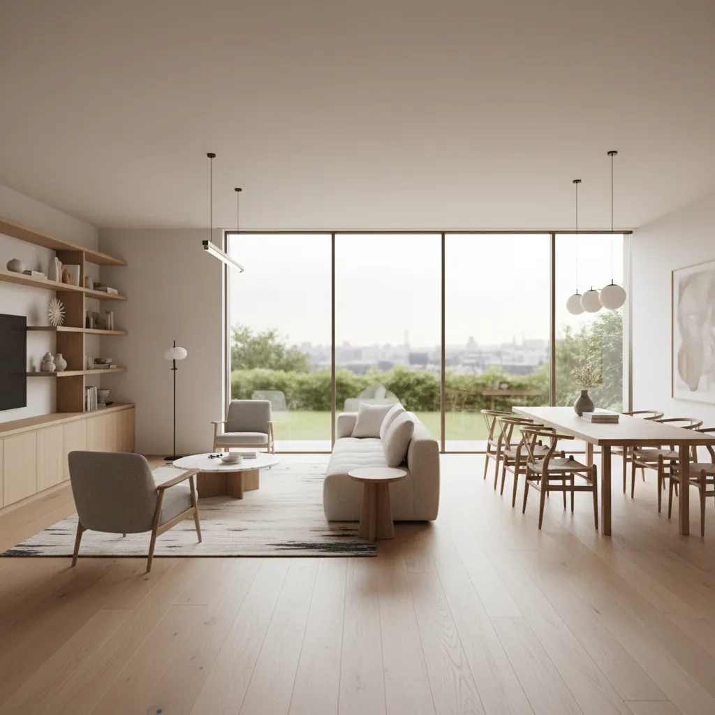 Salón moderno diseñado según un proyecto de interiorismo