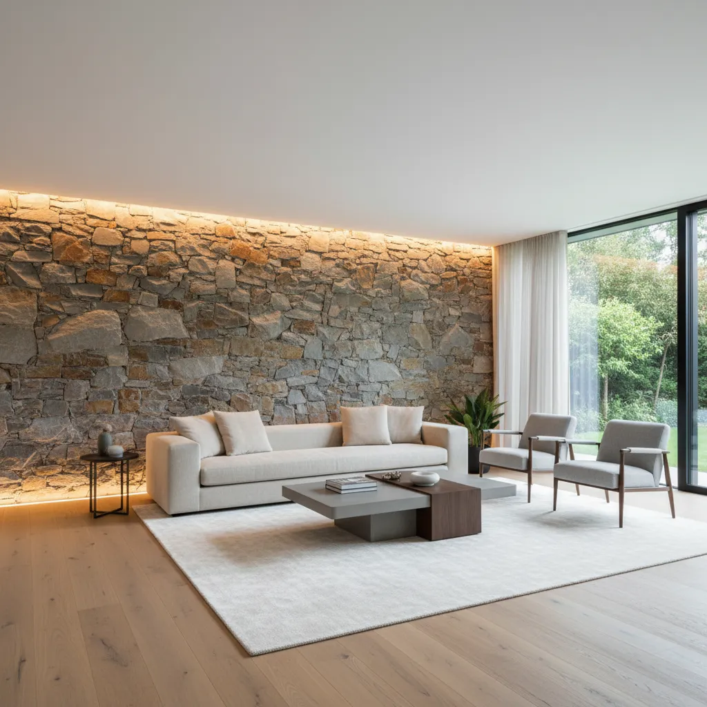 Diseños de salones con piedra interior: ideas reales