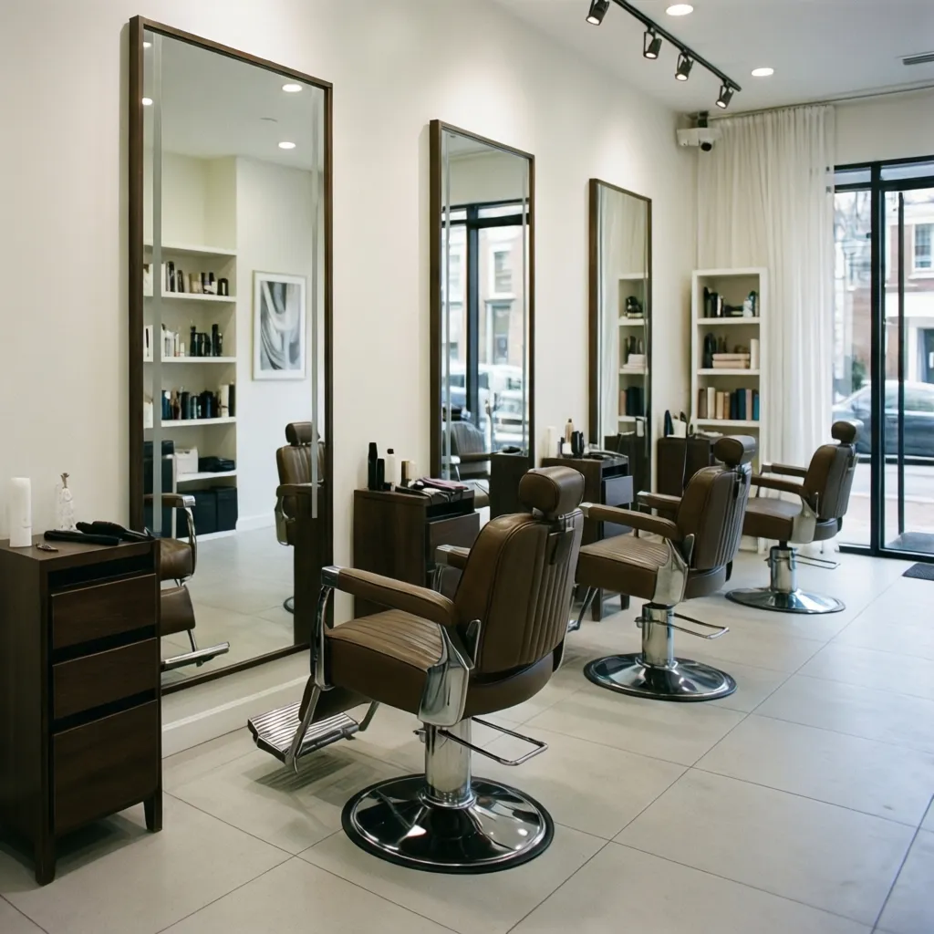 Salon kecantikan rumahan modern dengan tampilan rapi dan terang