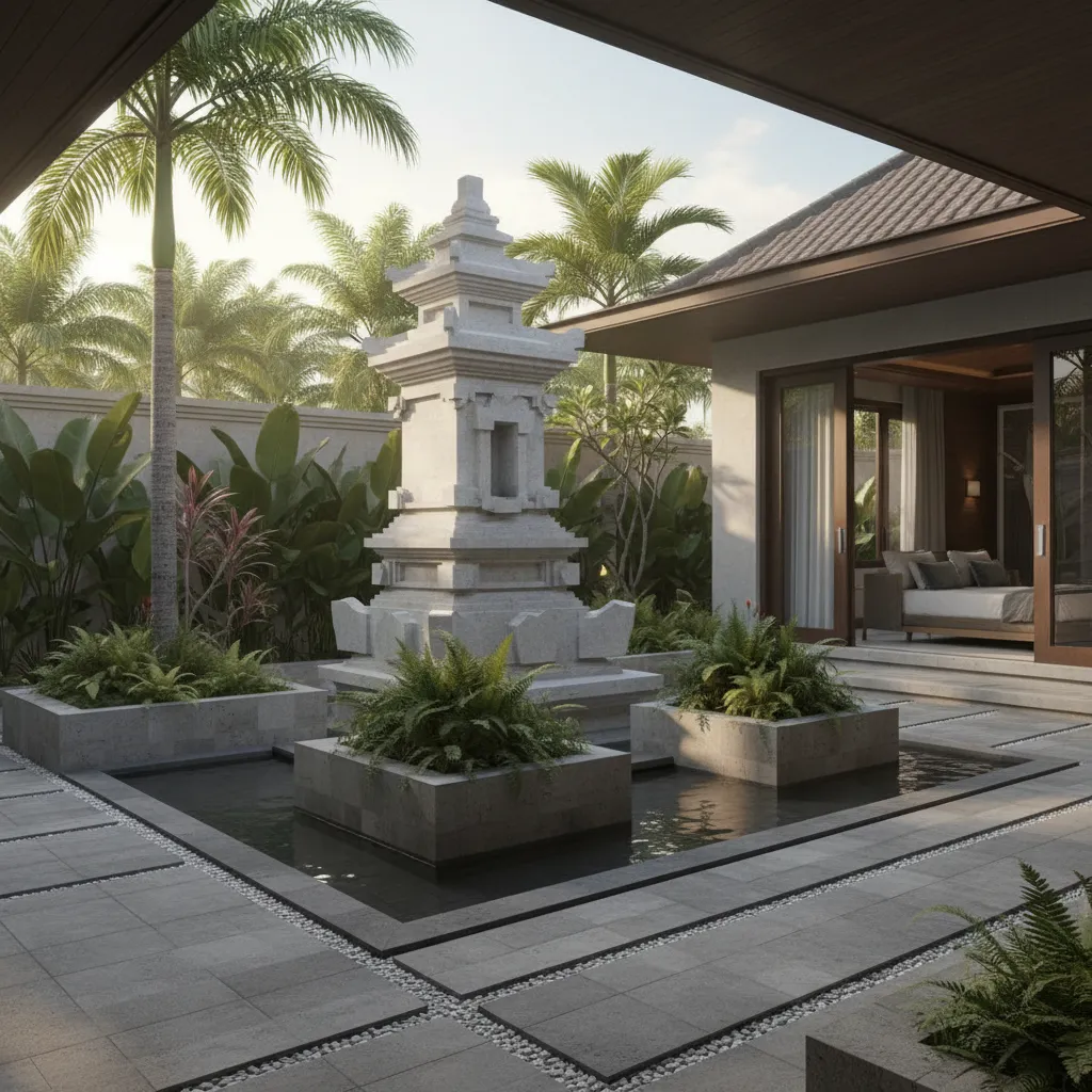 Sanggah dengan desain modern minimalis