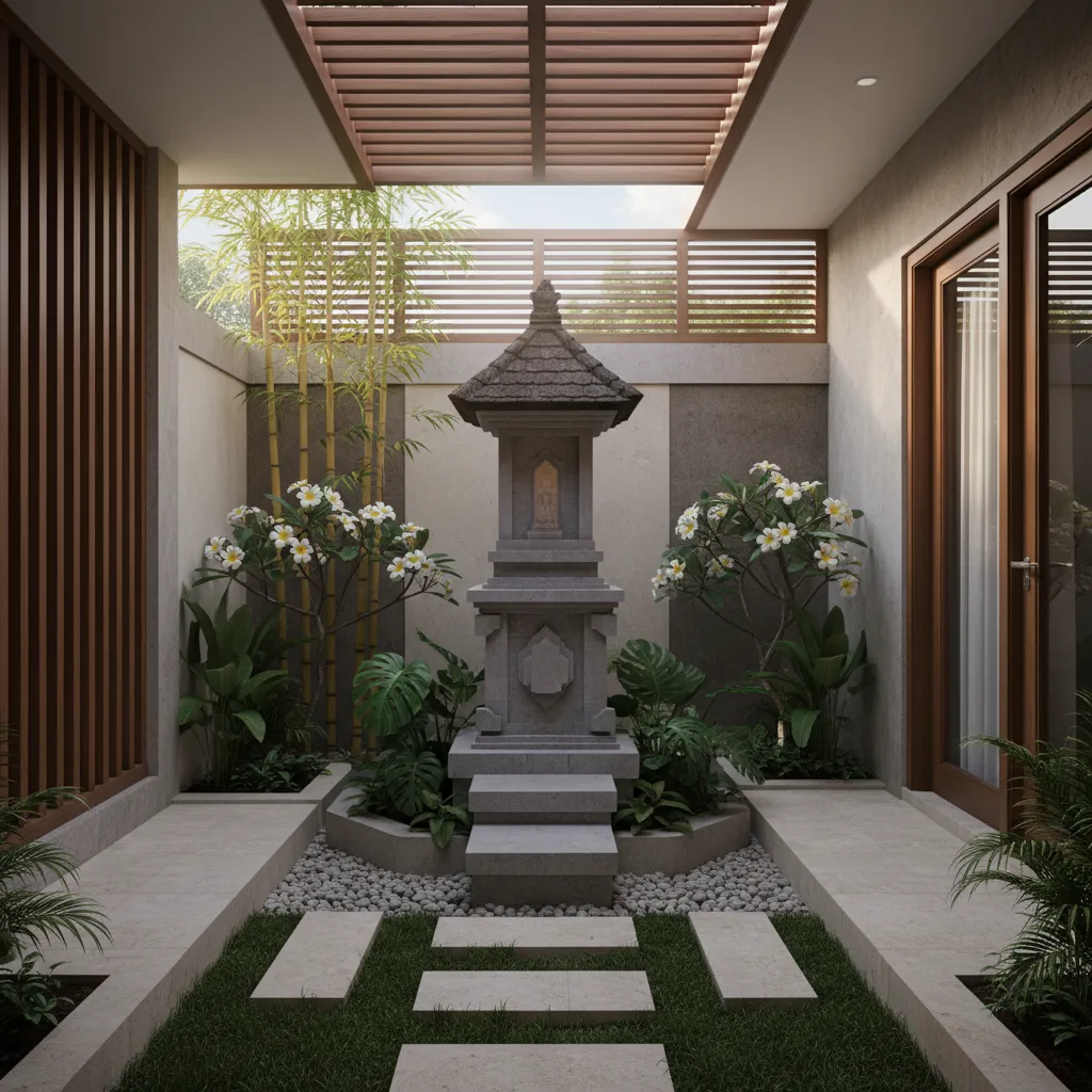 Sanggah kecil pada rumah dengan lahan terbatas