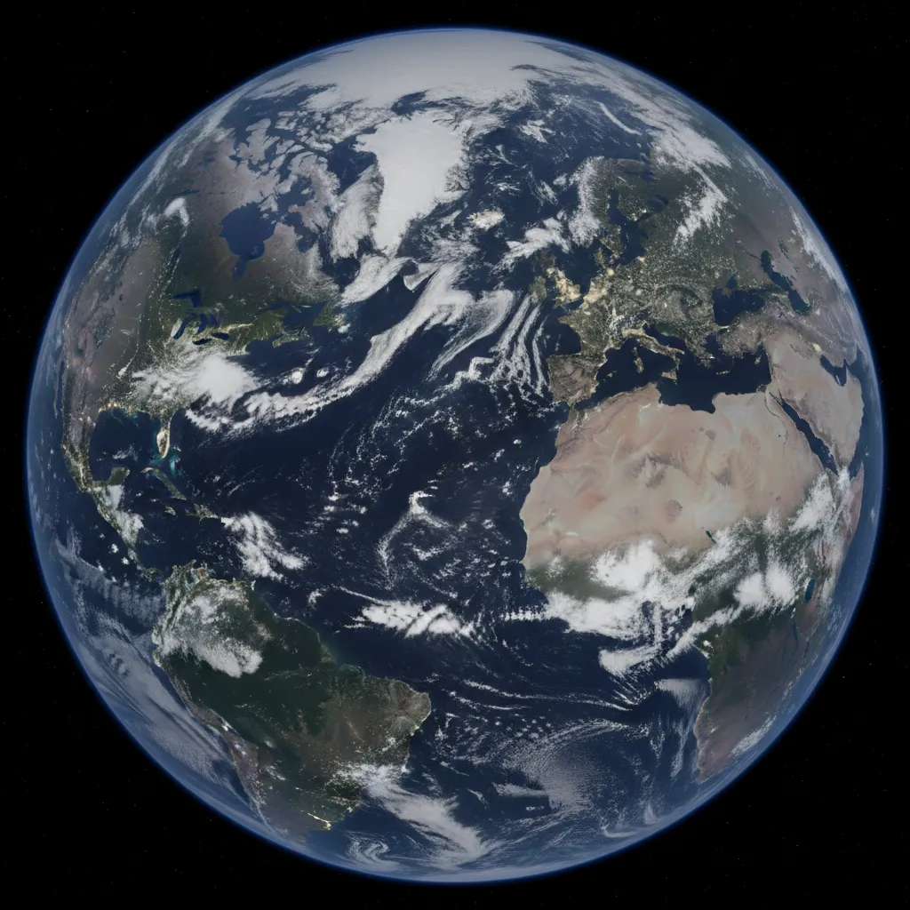 Satellite cloud map showing moving cloud systems