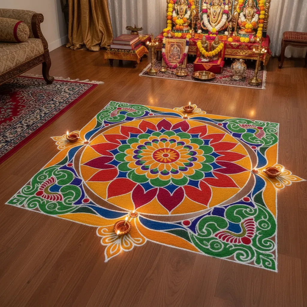 5 Rangoli Designs for Satyanarayan Pooja