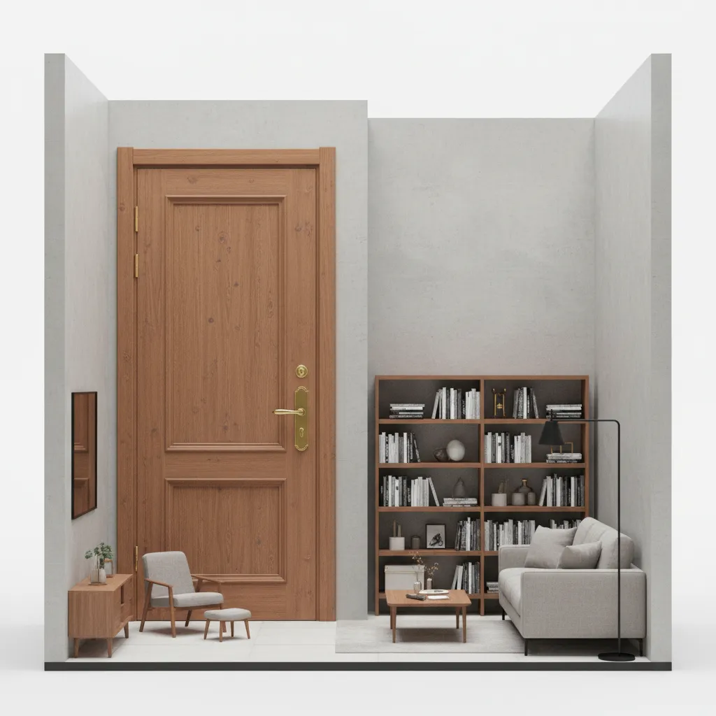 3D apartment model showing incorrect scale with oversized doors and furniture