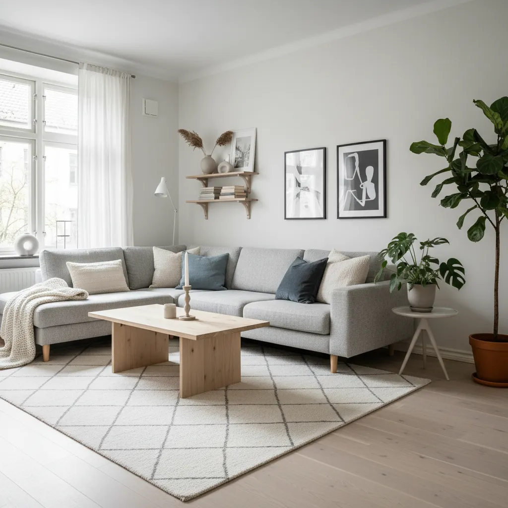 Interior de estilo escandinavo con madera clara y luz natural