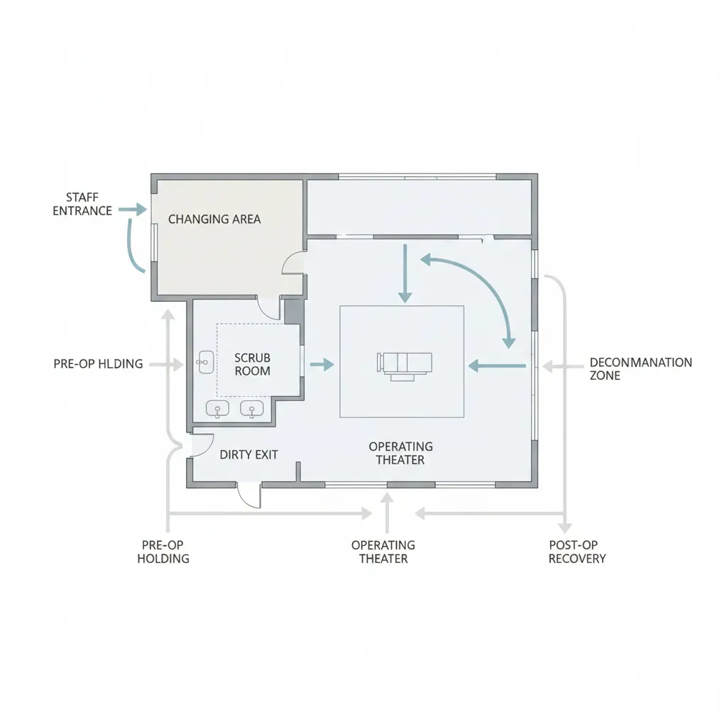 Poor Traffic Flow Between Scrub Room and Operating Theater